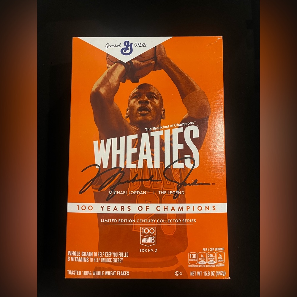 2021 MICHAEL JORDAN 100 YEARS OF CHAMPIONS LIMITED EDITION WHEATIES CEREAL BOX